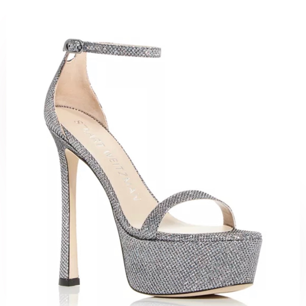 Stuart Weitzman Women's Nudistcurve Hollywood Glitter Platform High Heel